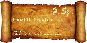 Hanzlik Szabina névjegykártya